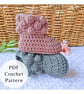 Crochet Bobble Baby Booties Pattern - US Terms
