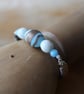 Vintage Baby Blue Ceramic and Glass Beads - Stainless Steel stretchy bracelet 