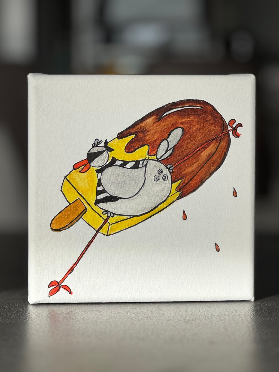 Cartoon Seagull with Ice Lolly Painting 