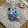 Denim Liberty fabric brooch badge