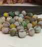 Crazy agate knotted cord green, yellow, brown and orange necklace, toggle clasp  - Image 5