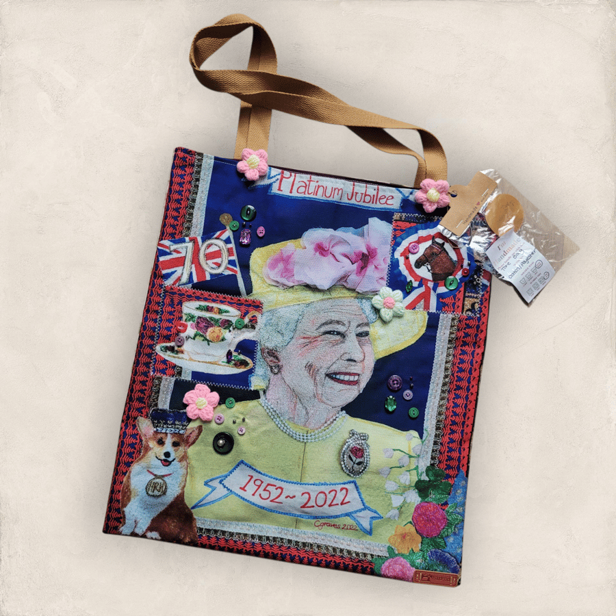 London Queen Tea Towel Book Bag 