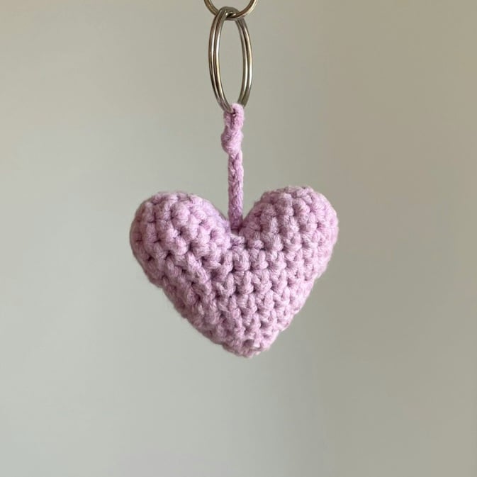 Purple Heart Crochet Keyring