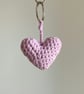 Purple Heart Crochet Keyring - Image 1