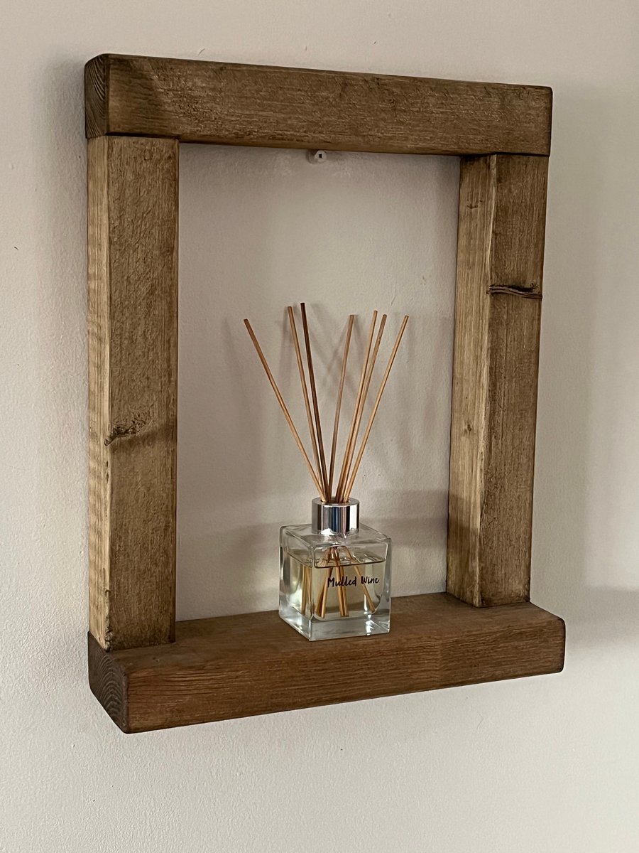 Solid wooden chunky picture frame window sill floating shelf