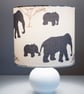 drum round table-lamp lampshade elephants baby elephant family Africa African   - Image 3