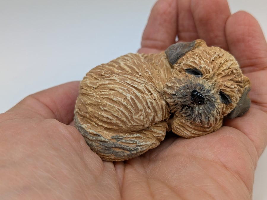 Sleepy Border Terrier Sculpture 3