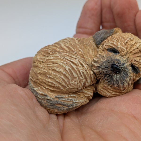 Sleepy Border Terrier Sculpture 3