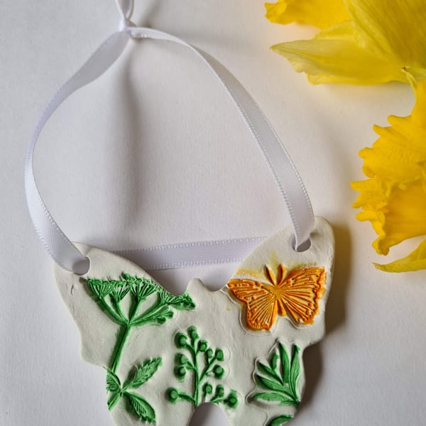 Butterfly clay hanging decoration easter tree mothers day easter gift home decor