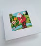 Golfing Santa - fabric greetings card with button - Birthday or Christmas - Image 3