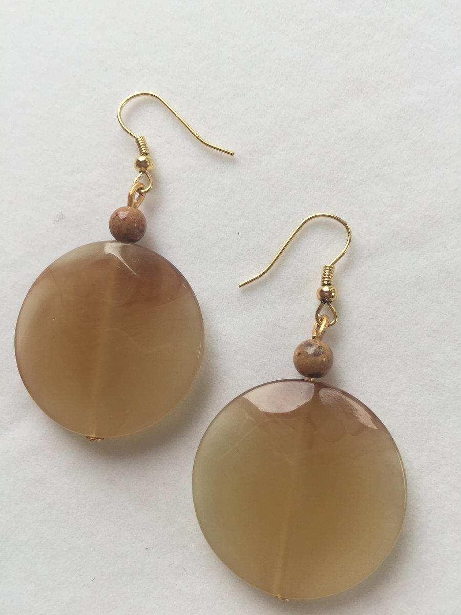 Marbled resin dangle drop earrings