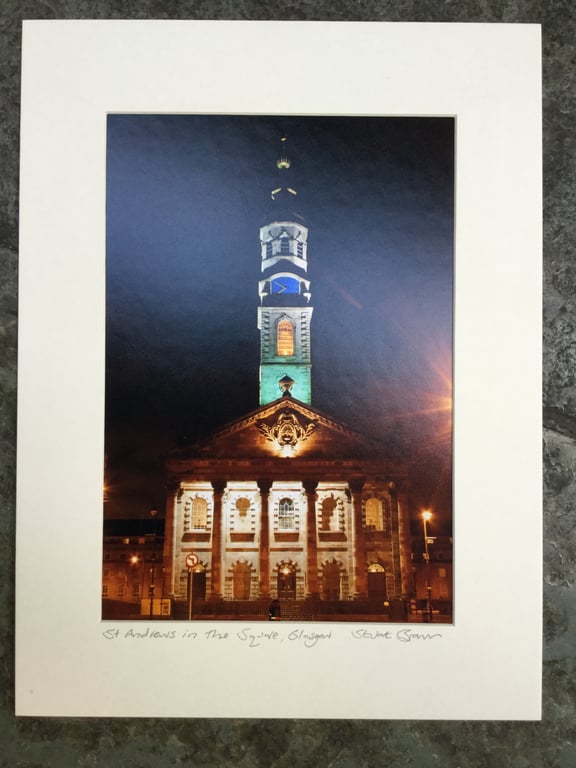St. Andrews in the Square, Glasgow Signed Mounted Print FREE DELIVERY
