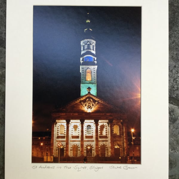 St. Andrews in the Square, Glasgow Signed Mounted Print FREE DELIVERY