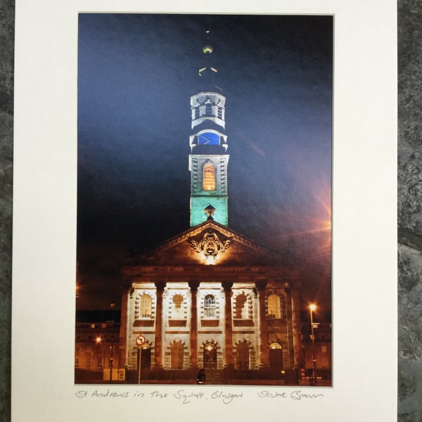 St. Andrews in the Square, Glasgow Signed Mounted Print FREE DELIVERY