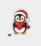 Funny Christmas Sticker Vinyl Xmas Decal For Adults - Penguin & Love Heart