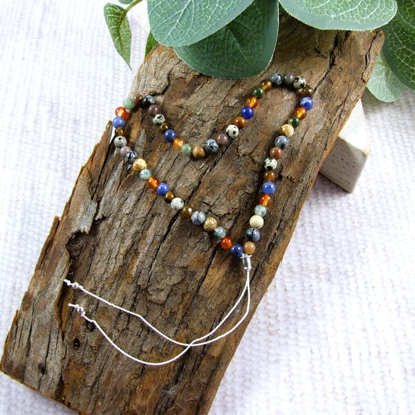 Mixed Gemstone Anklet in Summery Shades