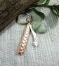 Keyring, Sterling Silver Waves with Copper Bar and Ocean Jasper Gemstone - Image 4
