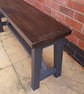 Handmade Rustic Pine Bench - Dark Walnut & Charcoal A-Frame Bench - Image 3