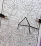 Cabin In Autumn Pumpkin A4 Colouring Page Printable JPG by S Godwin Studio - Image 1