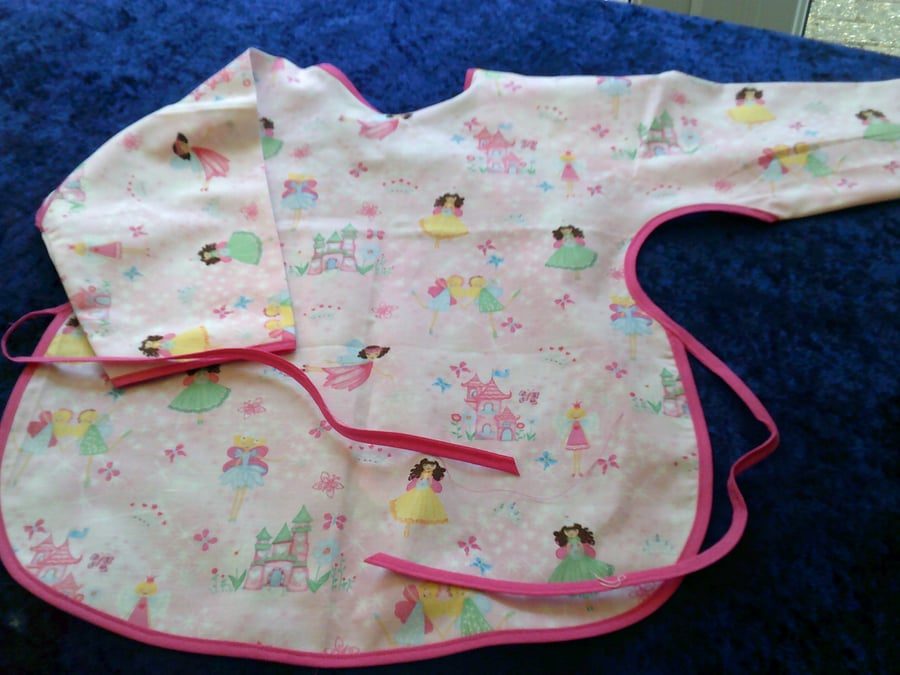 Fairies and Castles Sleeved Baby Cover Up Apron