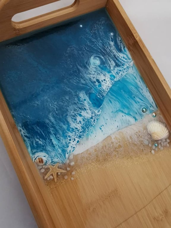 Bamboo Serving Tray - Resin Beach