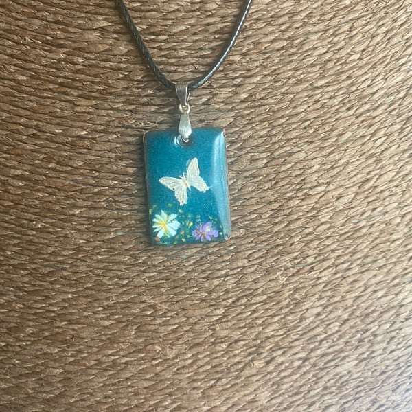 Handmade enamel pendant 