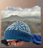 Denim Blue Scafell Pike Beanie, Contour Map Merino Wool Hat, Lake District Gift - Image 3