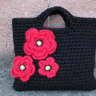 Crochet clutch purse in Black with adorable 3 p... - Folksy