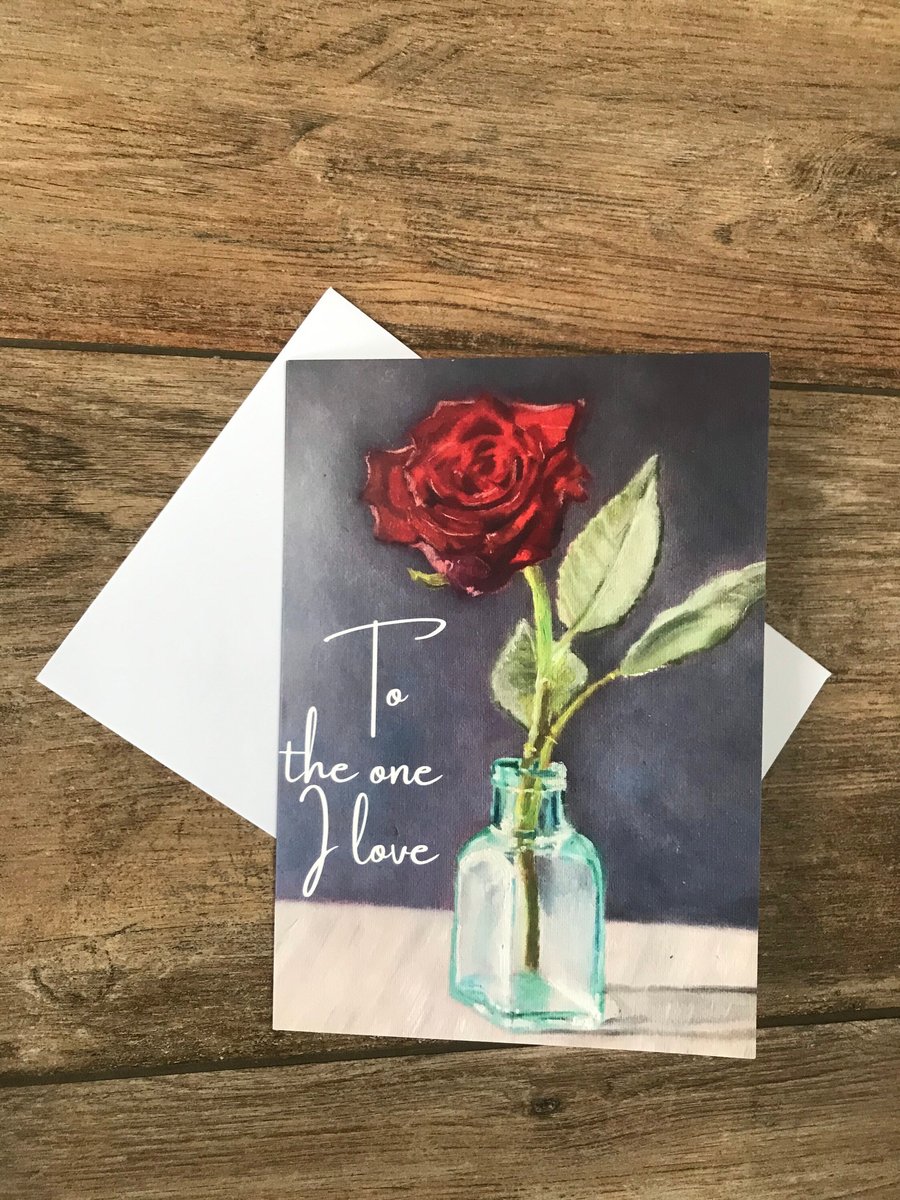 Rose card for the one you love - by British artist
