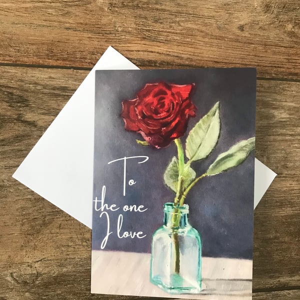 Rose card for the one you love - by British artist