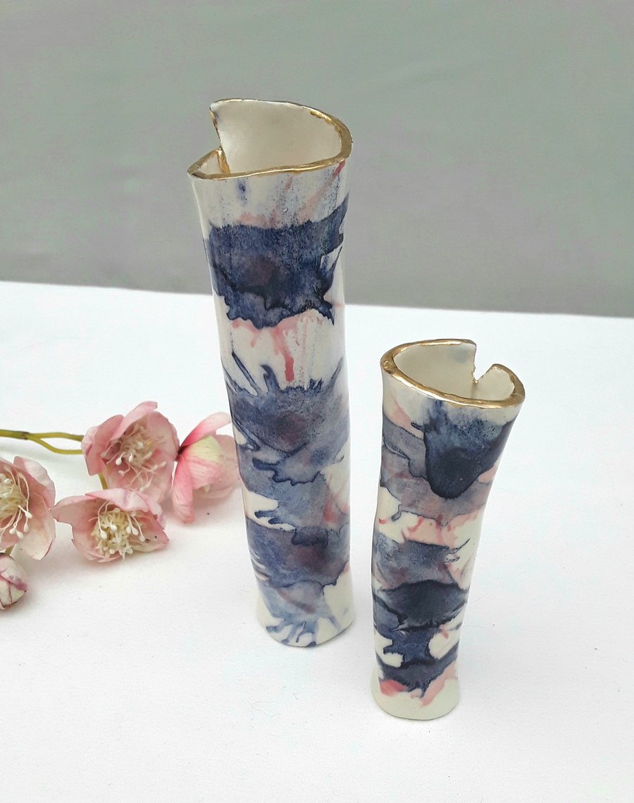 Bud vase Sunset Splash   semi-porcelain 