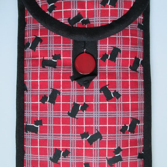 Red and Black Scottie Dog Plaid Kindle or 7" Tablet Case, E Reader Case