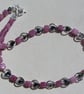 Strawberry Quartz & Black Hematite Gemstone Beaded Silver Heart Necklace - Image 5