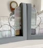 Stained Glass Monochrome Bookends Art Deco Design  - Image 3