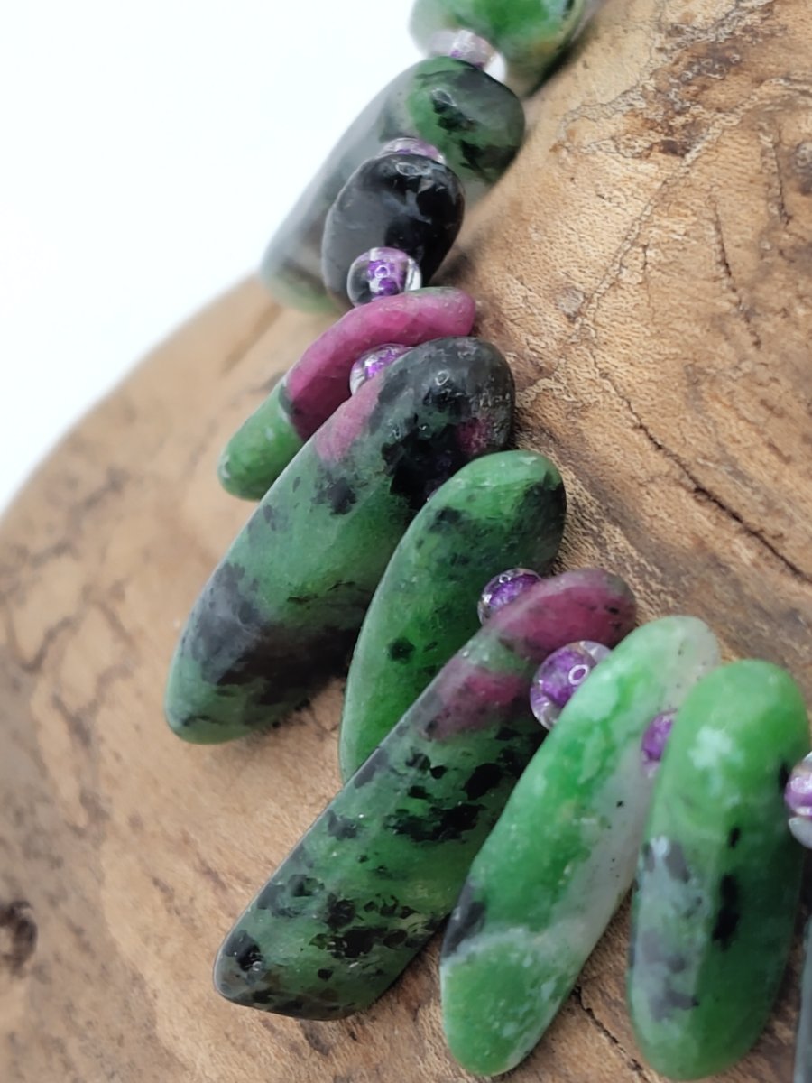 Fruit Fly. Ruby in Zoisite Stone Bracelet by BDS