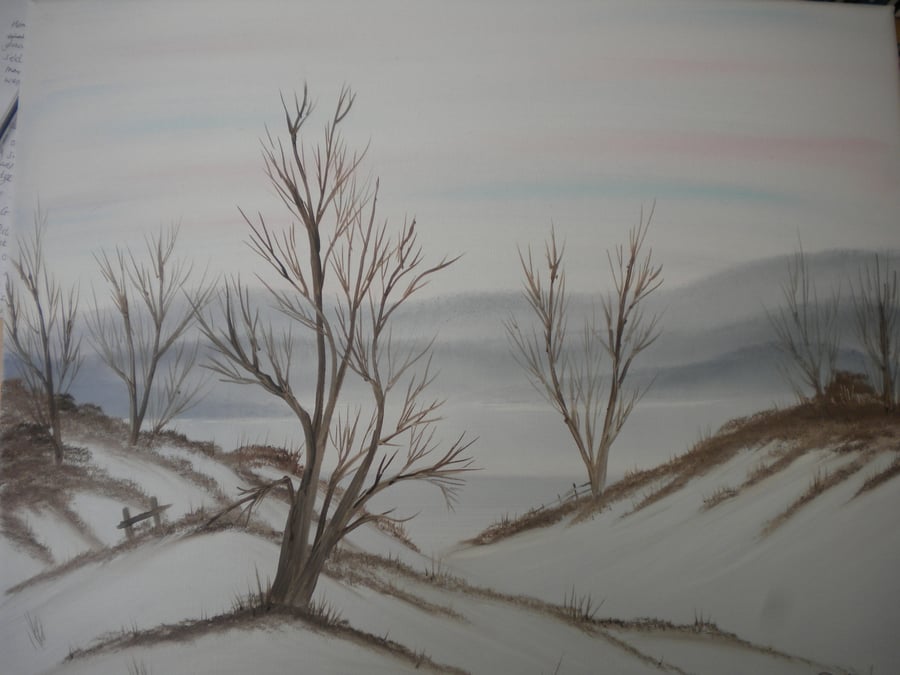 winter forest original oil painting