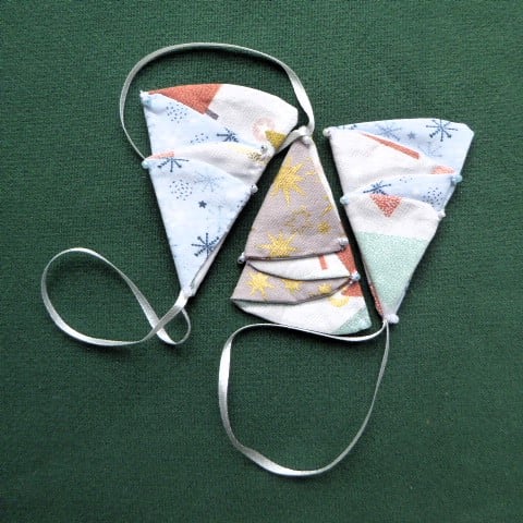 stitched textile hanging decorations