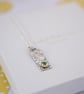 Peridot and Sterling Silver Rectangle Pendant Necklace - Image 8