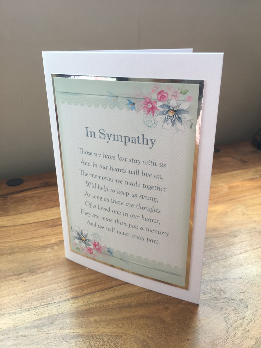 Handmade Sympathy Poem Card - Blank Inside