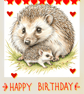 Happy Birthday Hedgehogs Heart Card A5