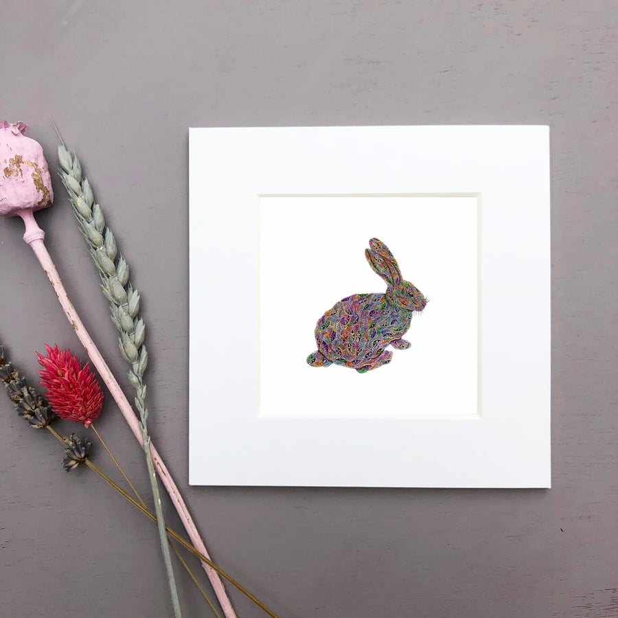 'Bunny' Mini Mounted Print