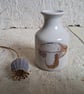 Stoneware bud vase with a copper toadstool image - Image 1