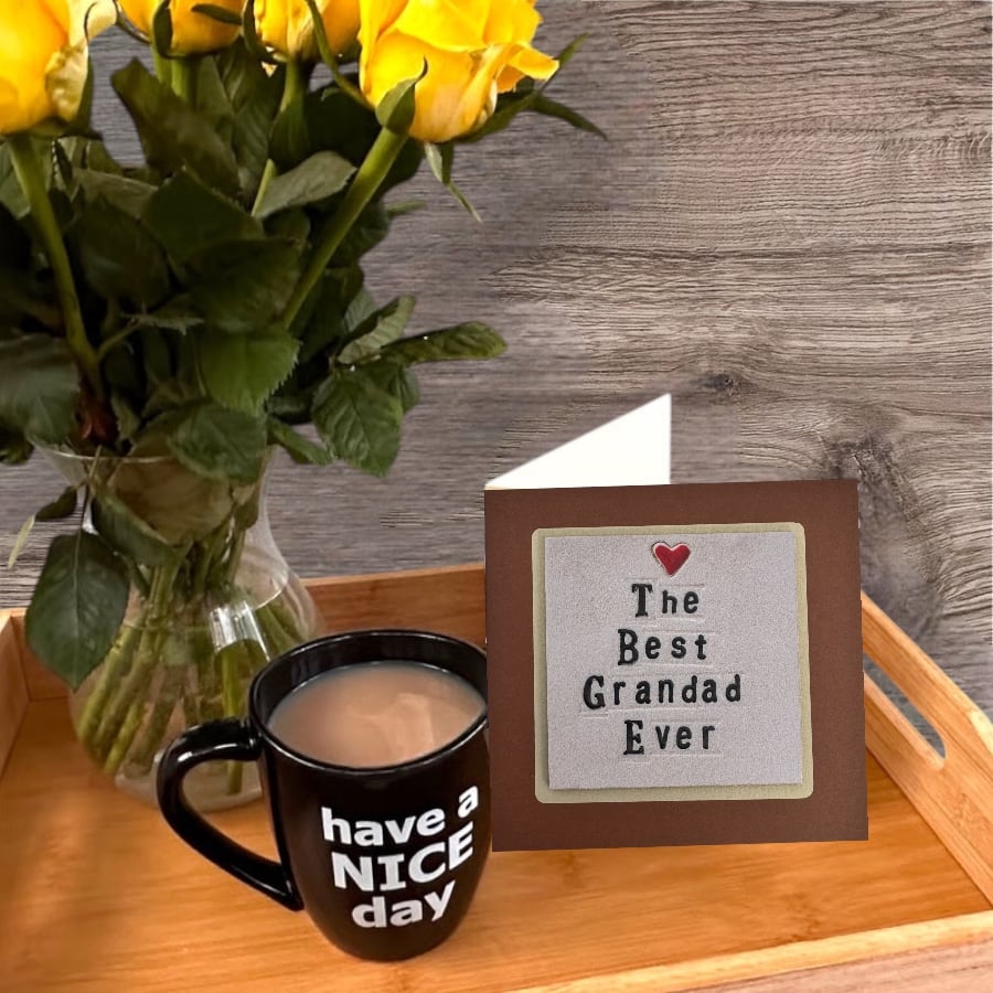 Birthday card for The Best Grandad Ever with Detachable Drinks Coaster