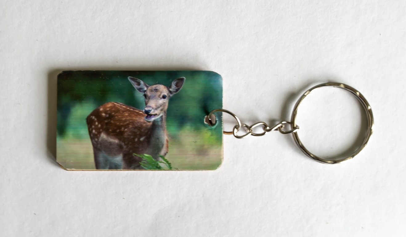 Fallow Deer Wooden Keyring
