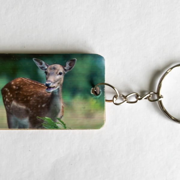 Fallow Deer Wooden Keyring