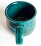Dark Turquoise Patterned Glazed Mug - Hand Thrown Stoneware Ceramic Mug  - Image 5