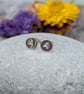 Sterling Silver Small Initial Disc Stud Earrings - JBJ3006 - Image 2