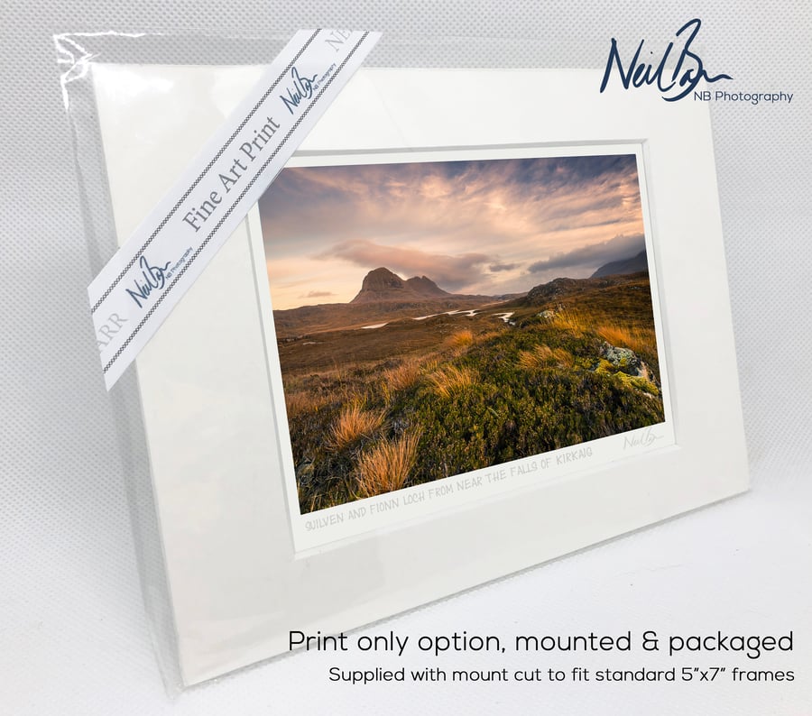 Suilven from Falls of Kirkaig Sutherland Scotland - A6 (7" x 5") Unframed Print