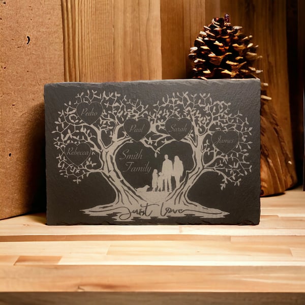 Bespoke Family Tree Slate Placemat - Folksy