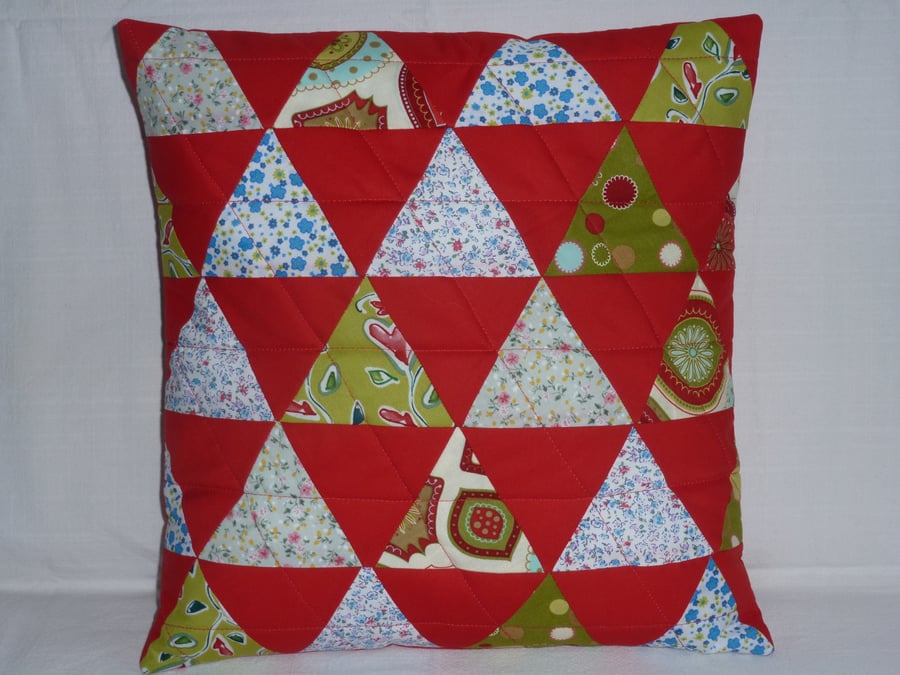 Red Triangle Cushion